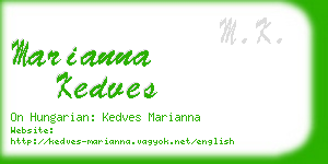 marianna kedves business card